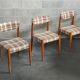 Lot de 3 chaises style scandinave tissu et bois