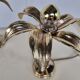 Pair of brass flower table lamps, 1970s