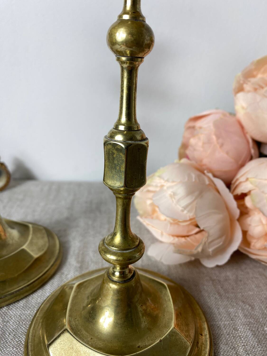 Antique brass candlesticks