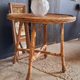 Vintage rattan table