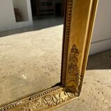Golden rectangular mirror 150x31cm