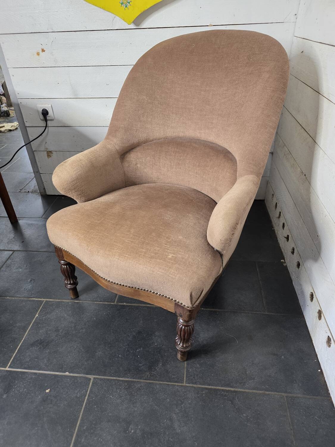 Louis Philippe style mahogany toad armchair