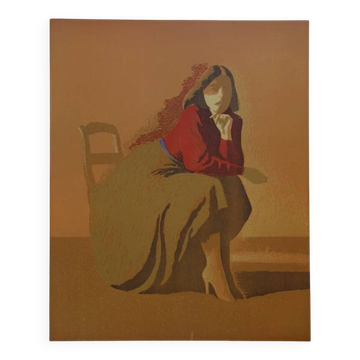 Gilles Sacksick: Beautiful Romanian Woman, original signed lithograph