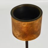 Modern Chandelier by Carl Aubock in Walnut and Leather, Austria, 1950s