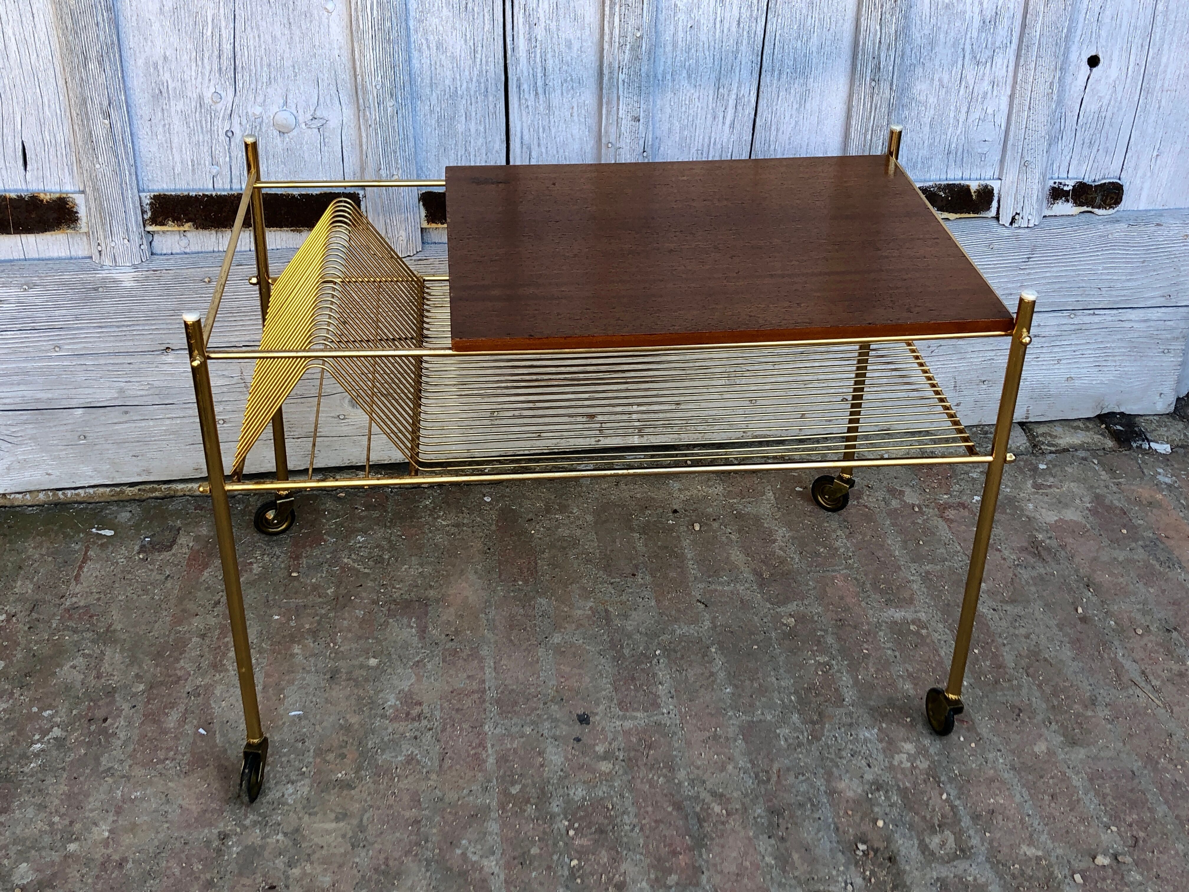 Vinyl rack service, brass magazine holders