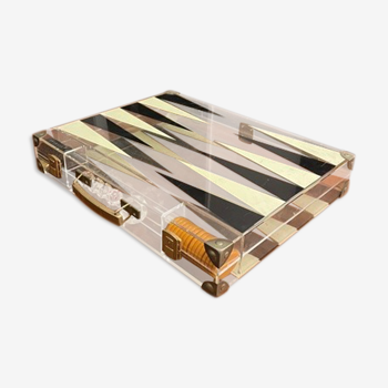Backgammon in plexiglass 70s