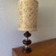 70s wooden chrome flower lamp