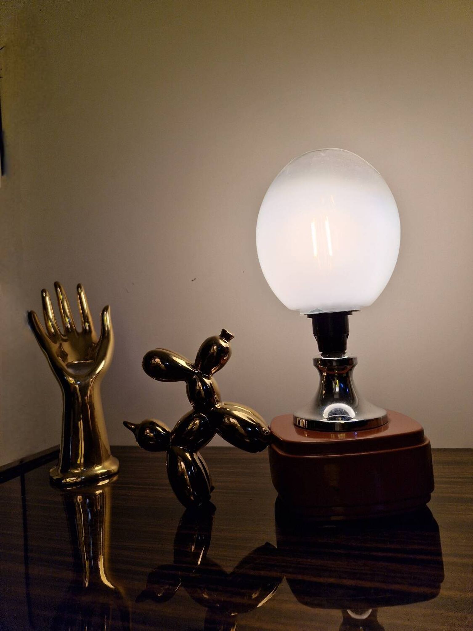 Murano glass, vintage 70s table lamp