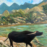 Oil painting on canvas landscape Asia