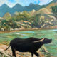 Oil painting on canvas landscape Asia