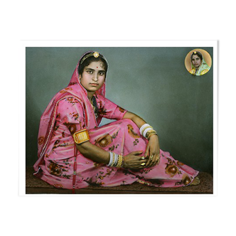 Jamini photographie peinte à la main Rajasthan années 60