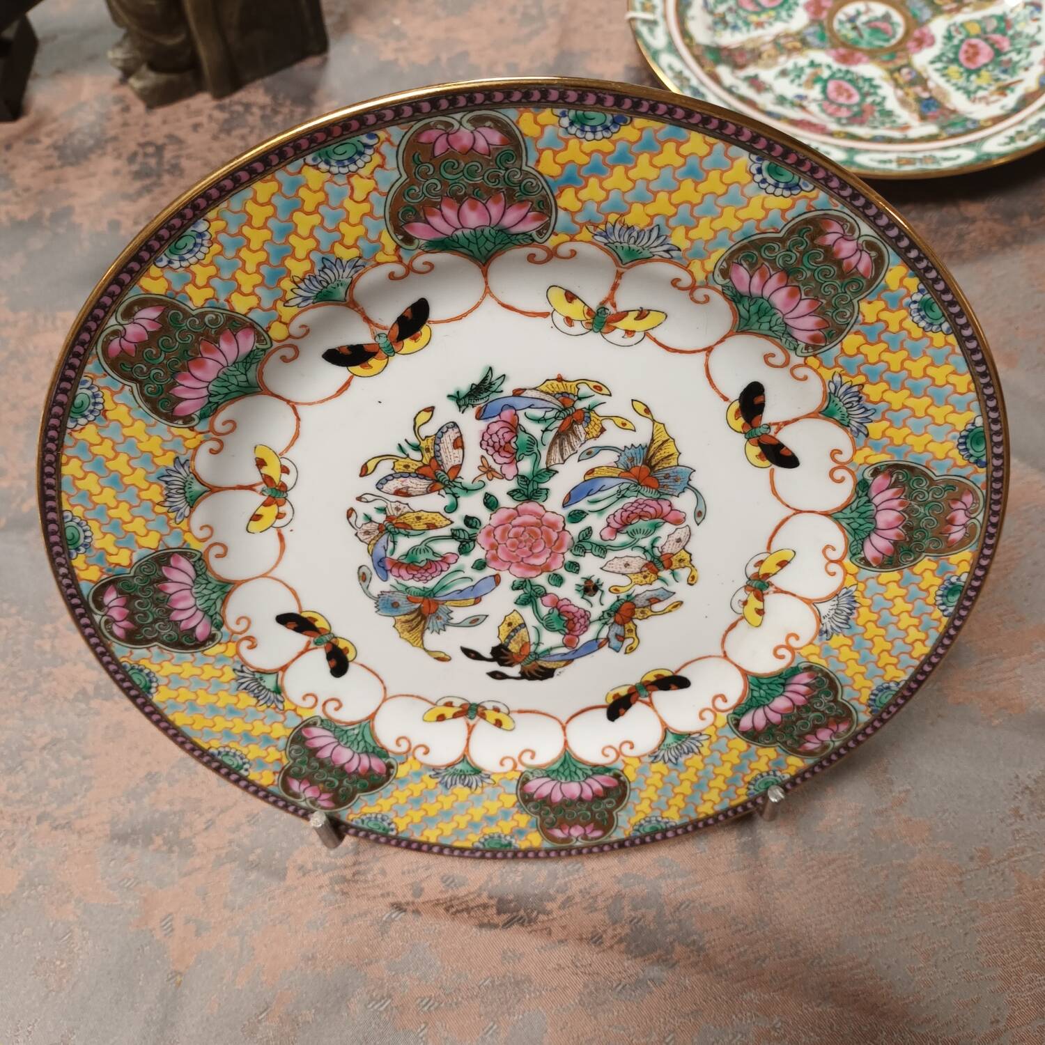Asian butterfly decorative plate