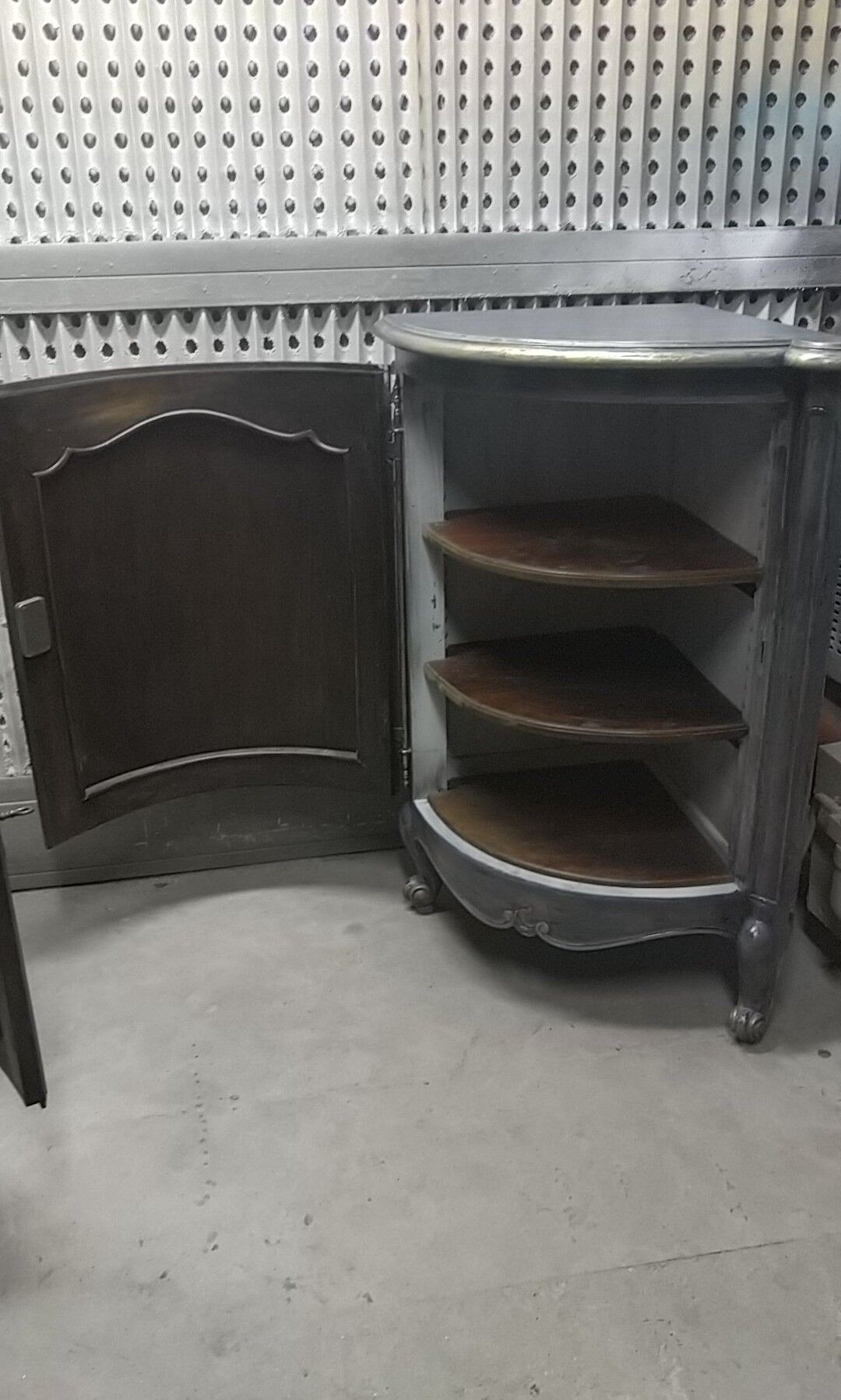 Pair of solid walnut notches painted and patinated around 1950