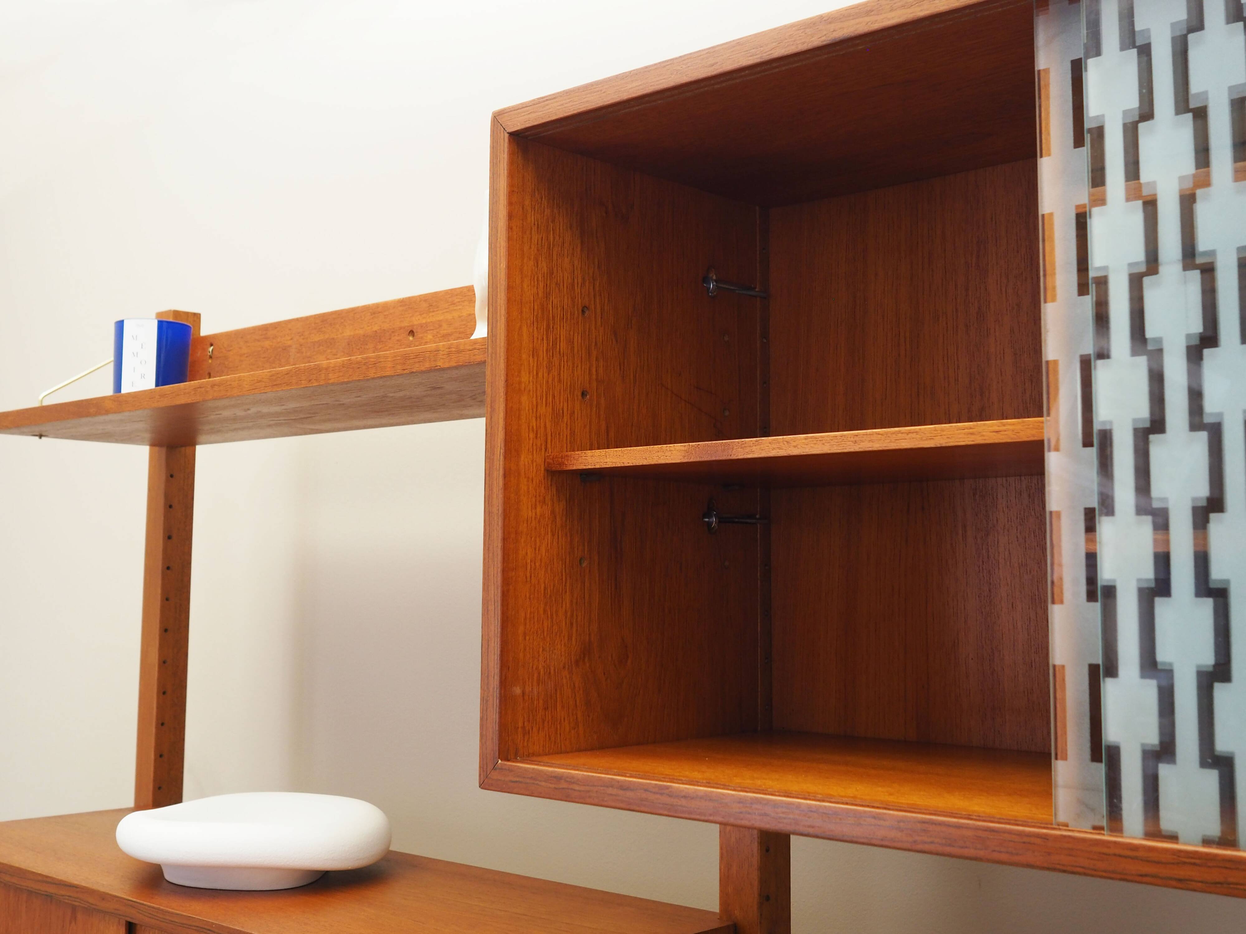 Teak wall unit, Norwegian design, 1960s, designer: Kjell Riise, production: