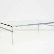 Table basse en acier et verre de Preben Fabricius et Jørgen Kastholm