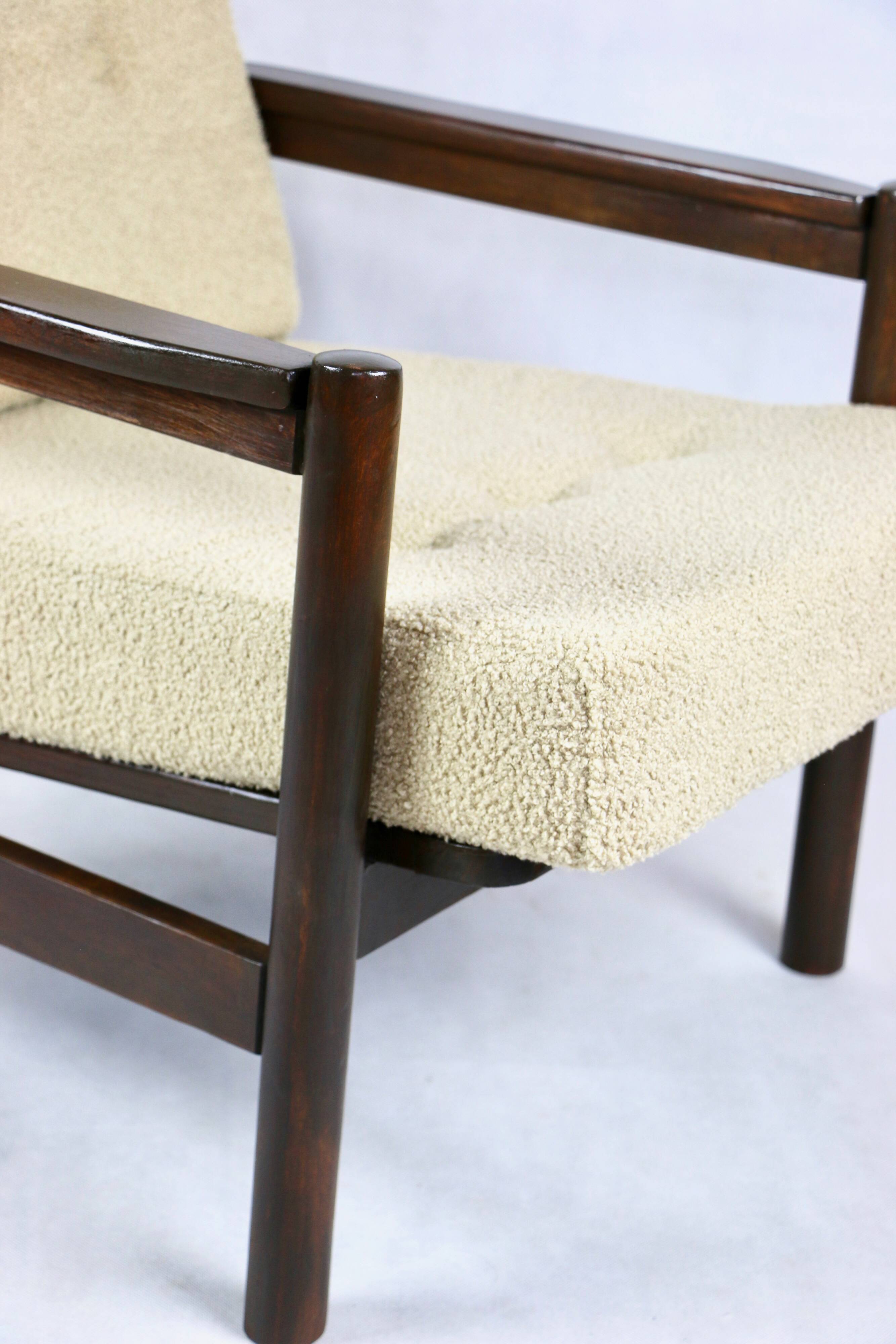 Vintage Boucle Armchair in Beige, 1970s