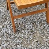 Set of 6 folding chairs in solid beech from the 70s