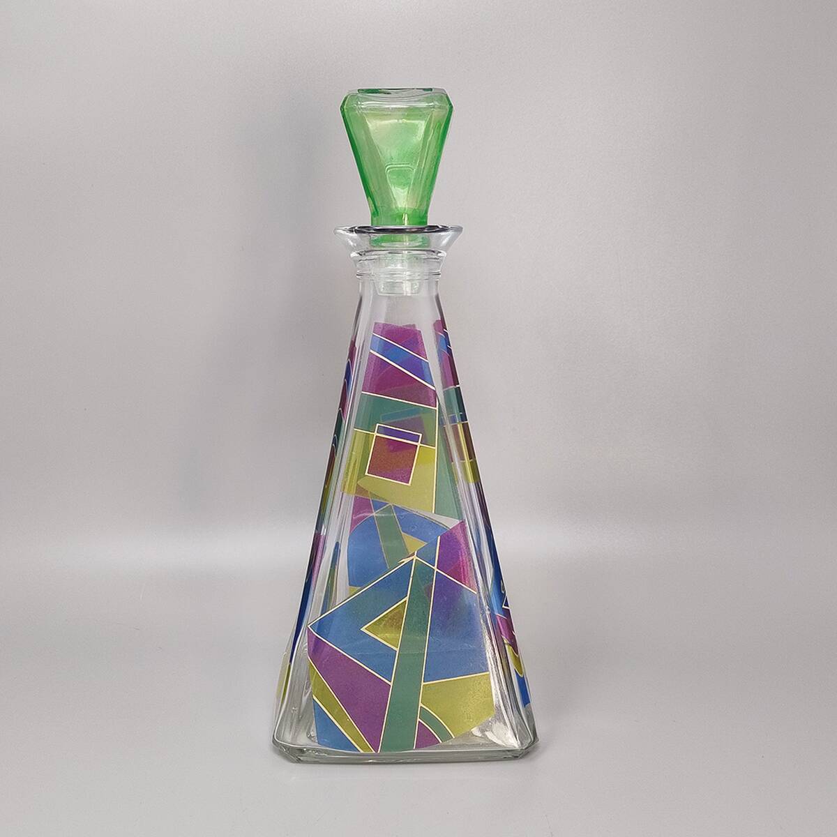 1970s Stunning Decanter or Decorative Bottle by Luigi Bormioli. Made in Ita