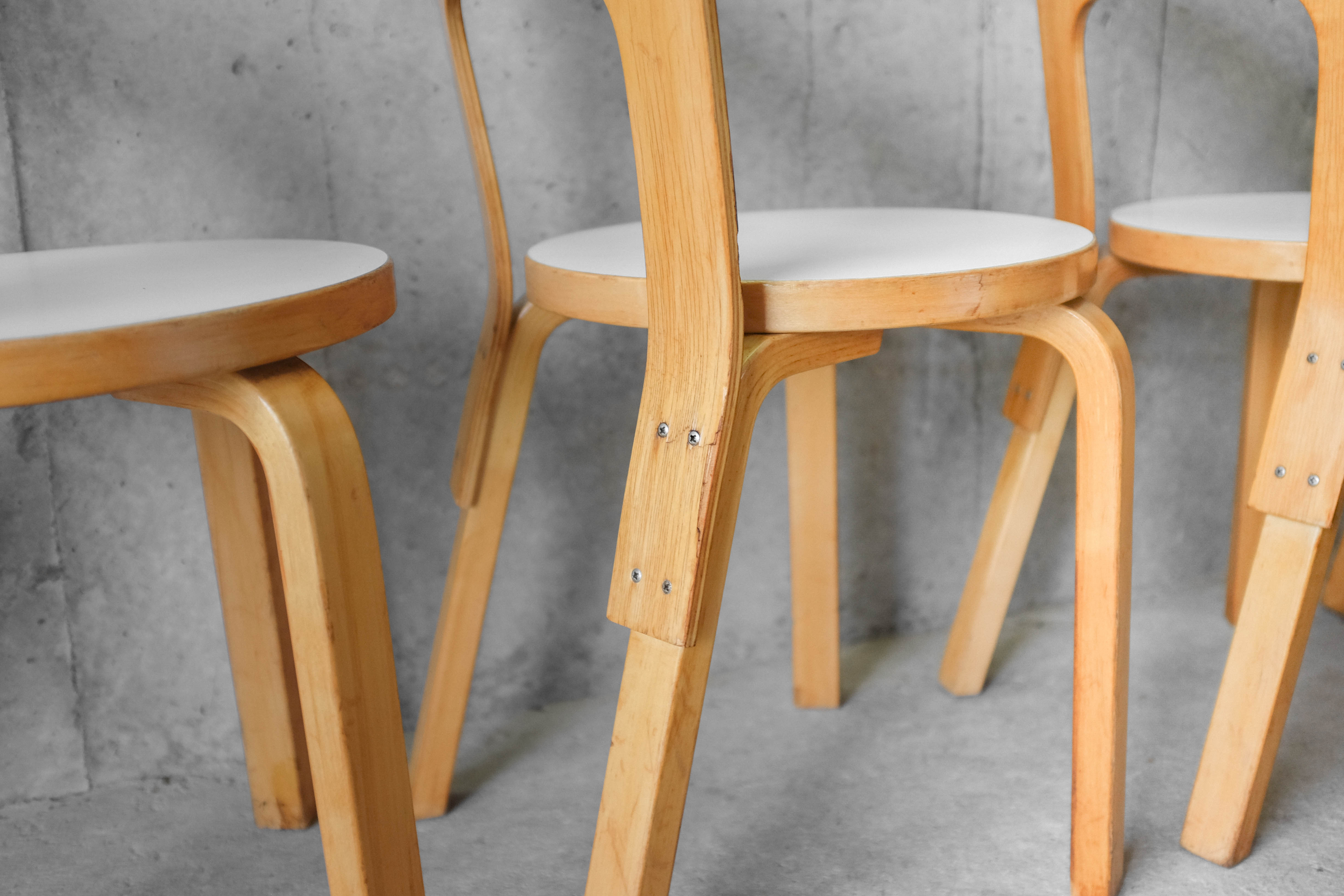 Set of 6 chairs model 66 by Alvar Aalto for Artek