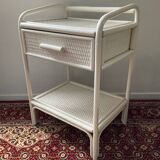 Vintage rattan bedside table from the 70s and 80s