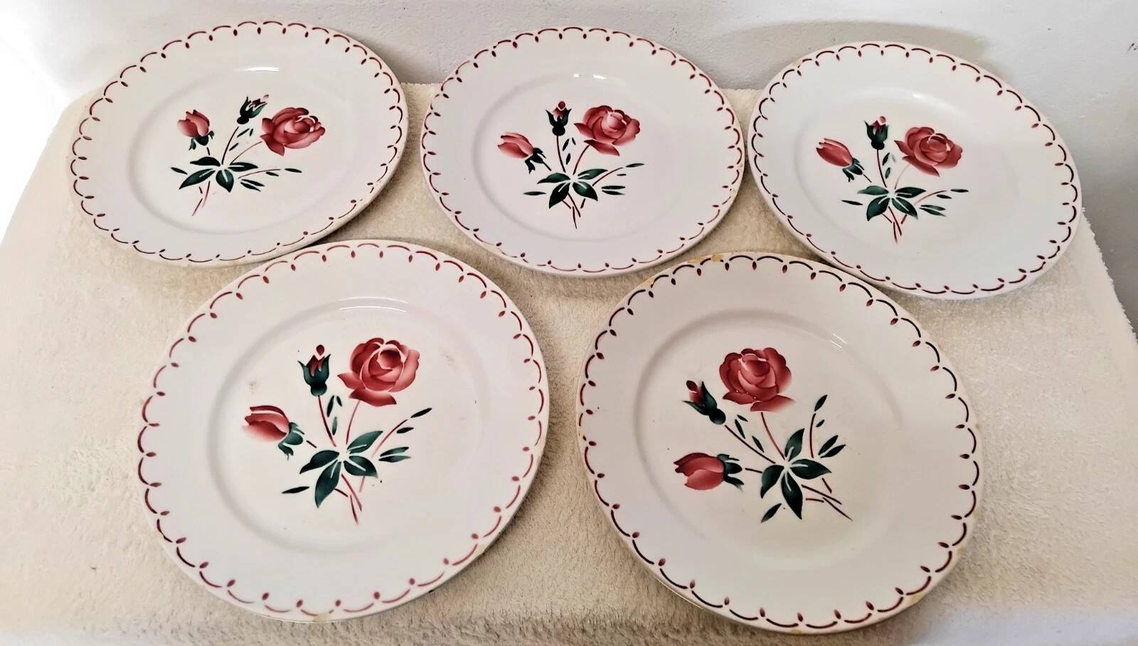 Set of 5 Vintage Badonviller Deep Plates