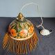 Old opaline and its tassels hanging lamp