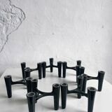 Set of 7 black candle holders designed by Koziol Hommage 2005 Germany