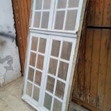 Old arched house window / transom, hammered glass, cremone