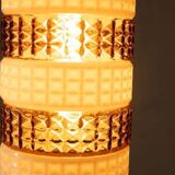 Vintage glass suspension, amber glass cylinder, pendant lamp.