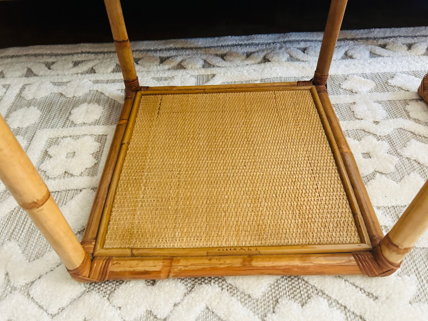 Set of two rattan bedside or side tables