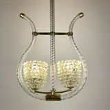 Lustre Lyre Murano by Ercole Barovier for Barovier and Toso, 1940s.