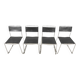Chair in leather and stainless steel frame 1980 italy