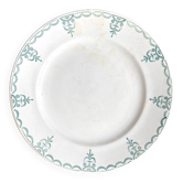 Plat rond Moulin des Loups & Hamage en terre de fer verte