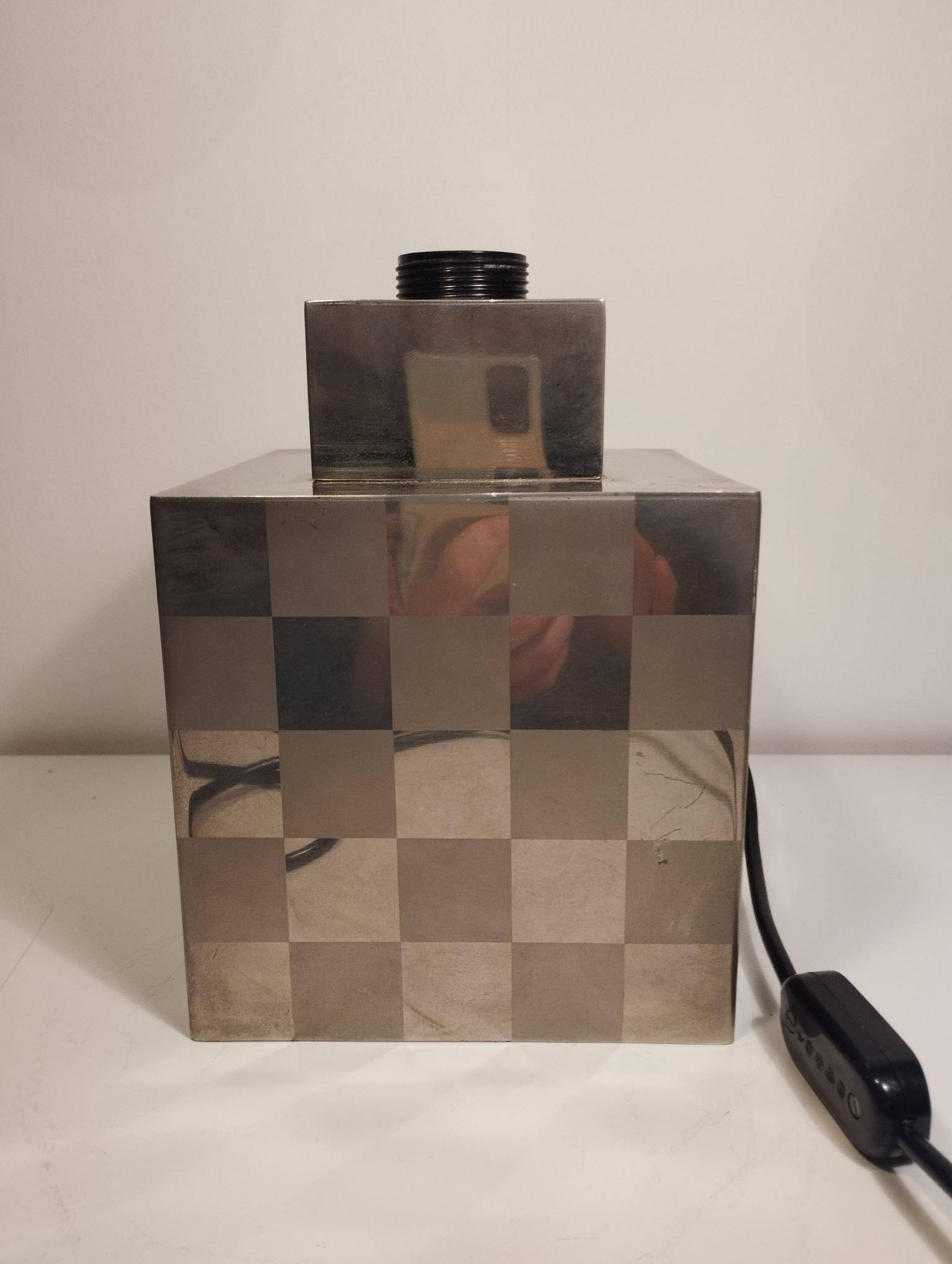 Cube lamp - checkered - Françoise Sée - Space Age Design - Vintage era - 60s / 70s
