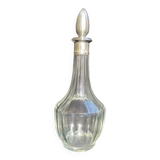 Carafe à liqueur cristal taillé et argent poinçonné Tête de Minerve