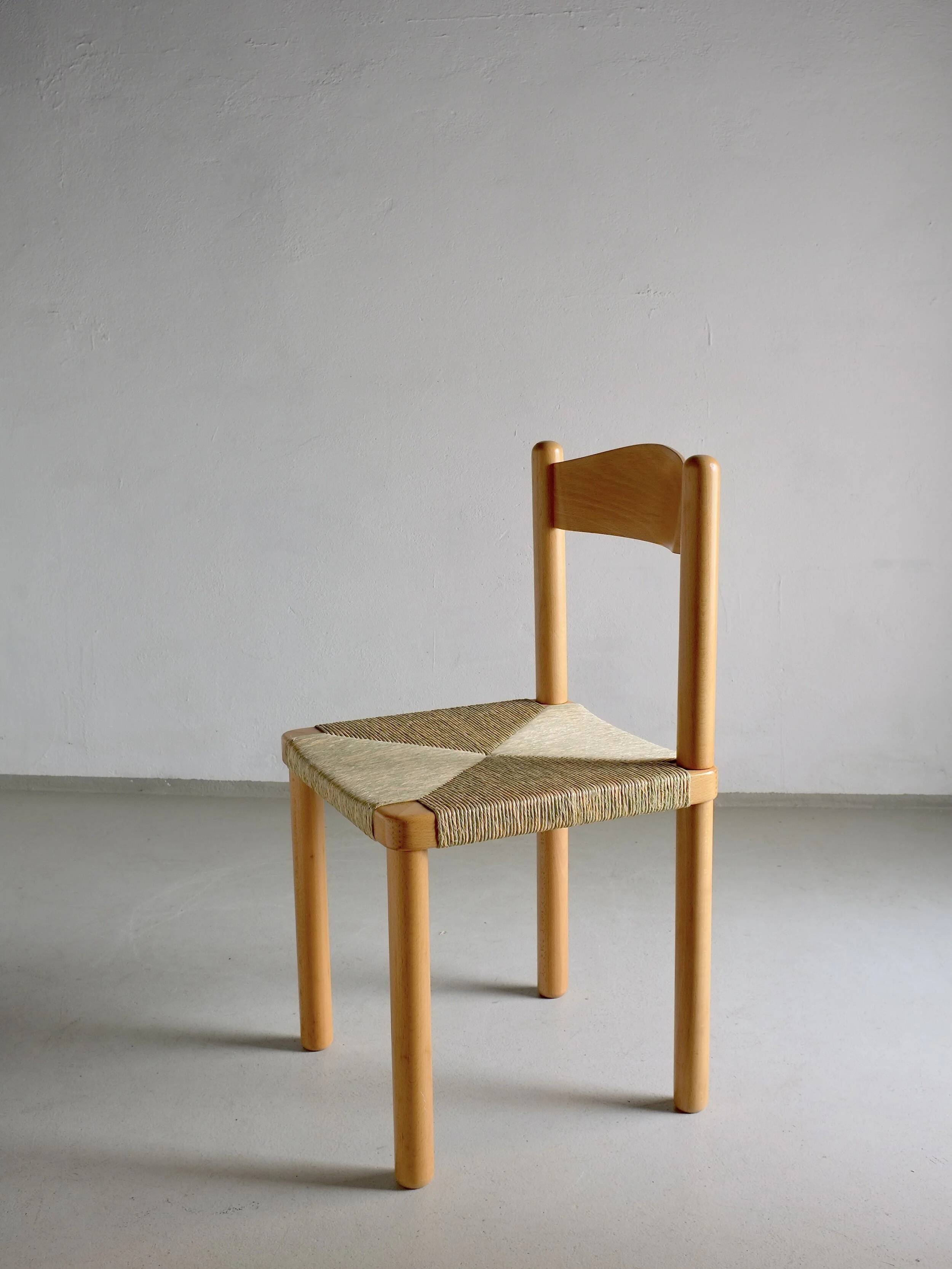 Vintage ladder back woven seat chair | 1960s