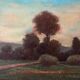 Tableau HST "Twilight Countryside" signed (?) + frame