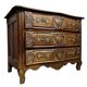 Lyonnaise commode from the Louis XV period in solid walnut, 18th century.