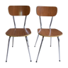 Lot de 2 chaises en formica effet bois