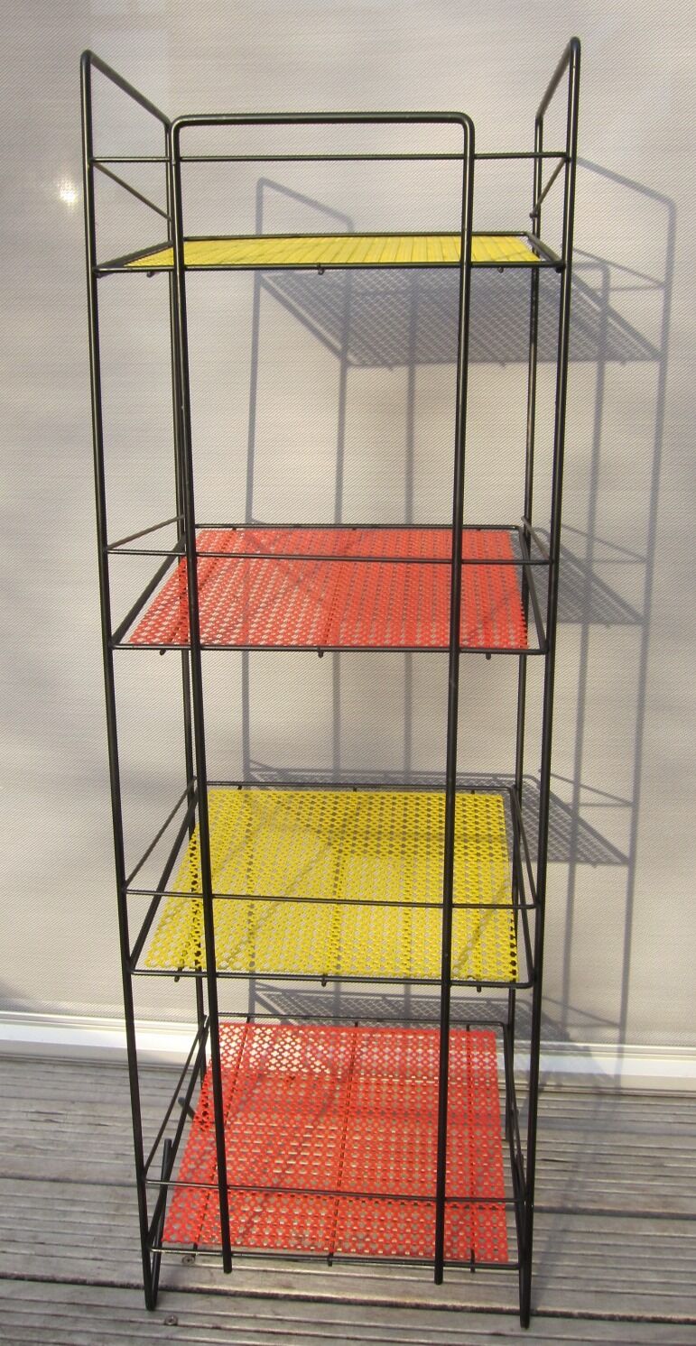 Display red and yellow perforated metal 1960