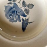 4 assiettes anciennes creuses Digoin & Sarreguemines "motif roses"