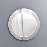 Round Wall Mirror with Mirrored Steel Frame, Italy