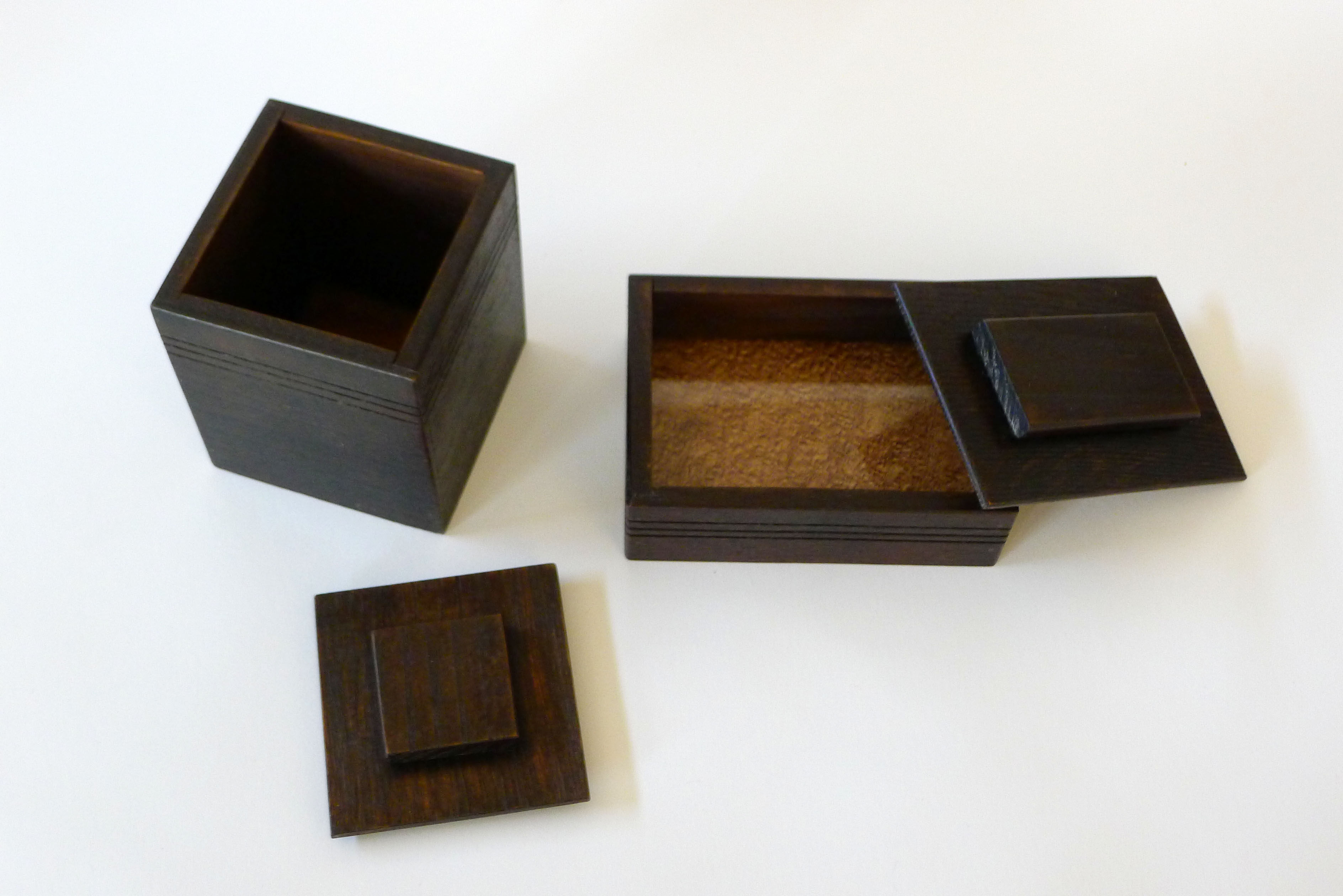 Pair of wooden Art Deco boxes