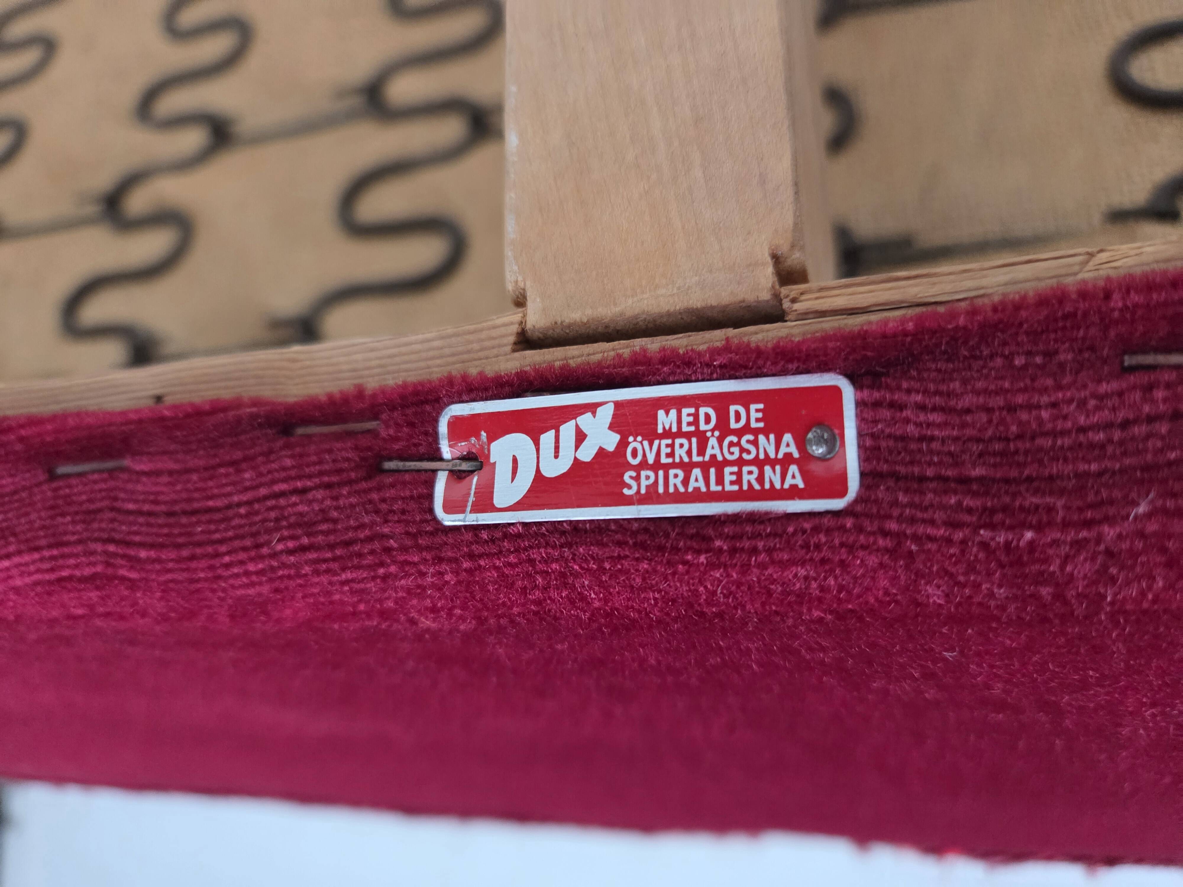 1960s, Swedish 2-seater sofa by Dux Sweden, furniture velour, ash wood.