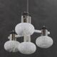 1970s Chrome Plated Chandelier with Murano Glass , Italy