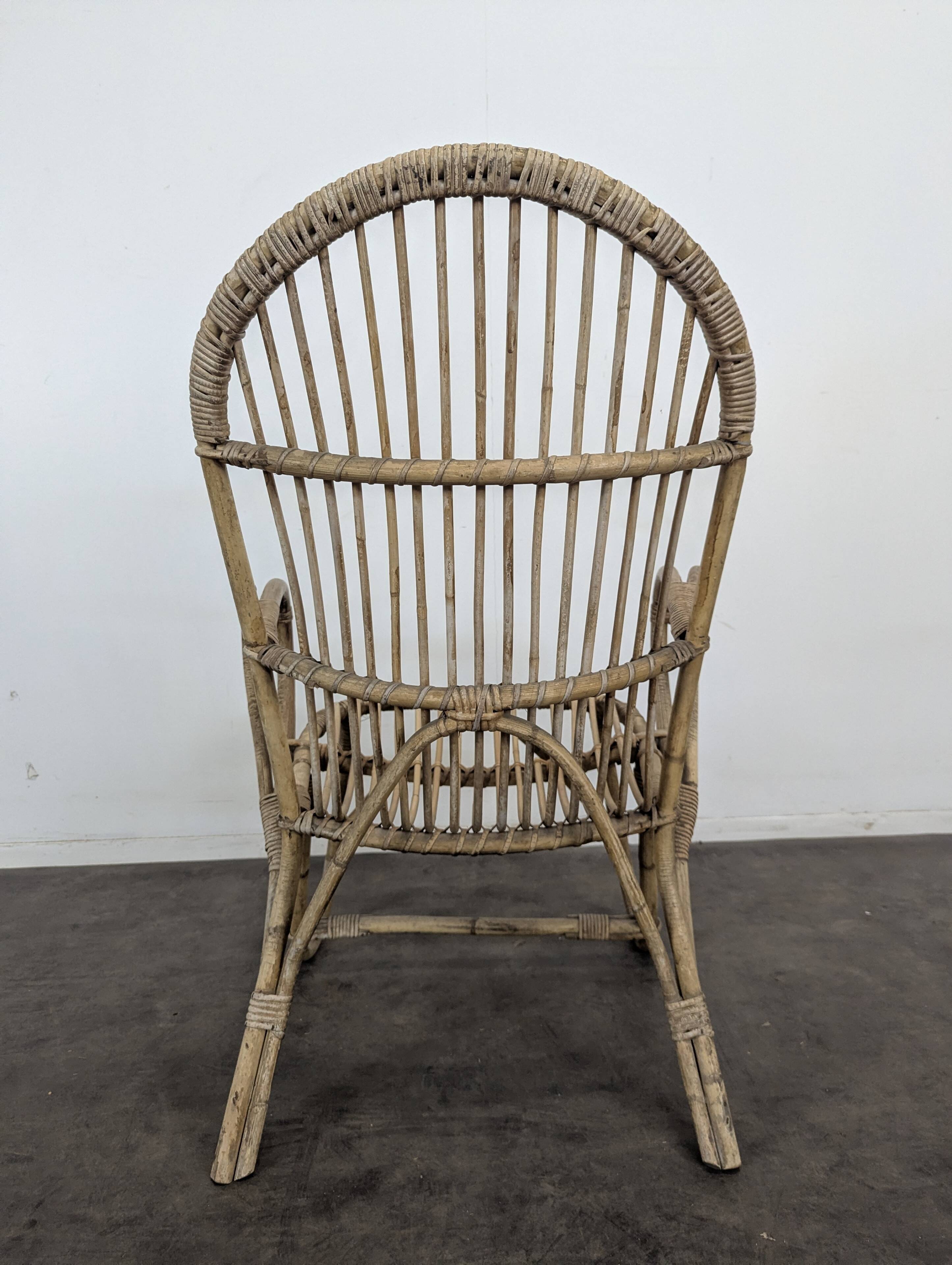 Bamboo and rattan armchair
