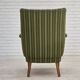 1960s, Danish armchair, green furniture wool, teak wood.