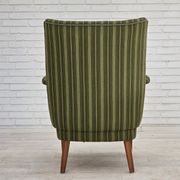 1960s, Danish armchair, green furniture wool, teak wood.