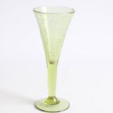 Biot bubble glass ensemble, bottle, jar, bowl and glass.