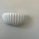 Vintage white earthenware wall lamp, shell, France 1970